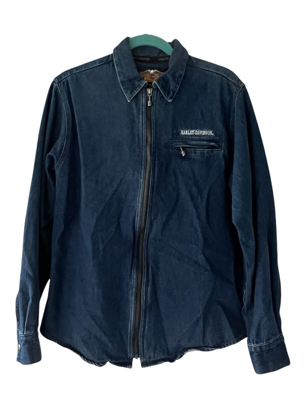 Harley-Davidson American Legend Denim Zip Jacket Shirt Men’s Large